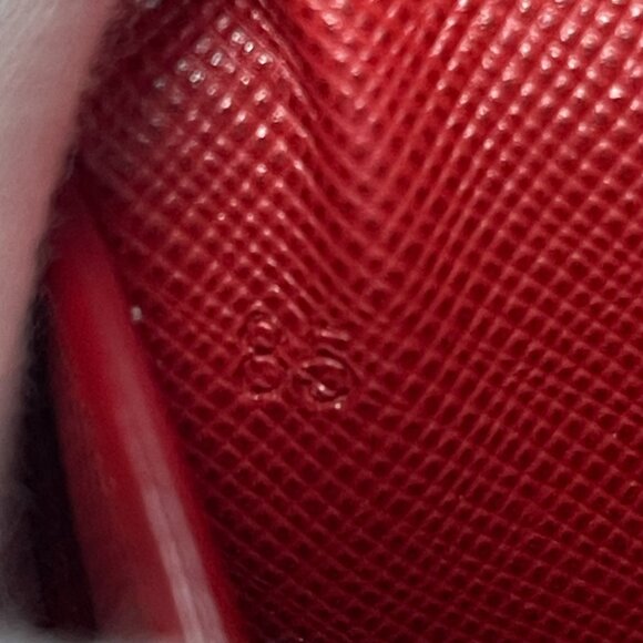 Prada Red Saffiano Slim Leather Envelope Clutch Wallet - Preowned - Picture 13 of 13